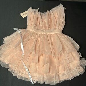 Missguided Bandeau Ruffle Dress Tullie Sparkle